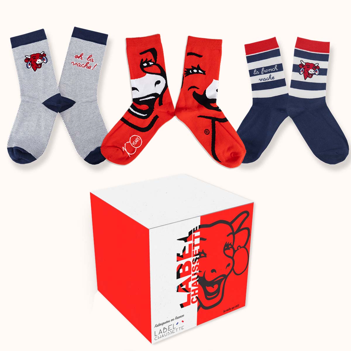The Laughing Cow Socks Trio with box set