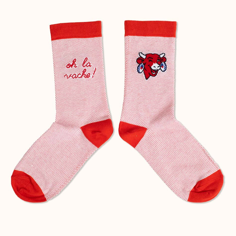 Laughing cow socks oh the red cow packshot
